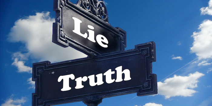 sign post at intersection of Lie and Truth
