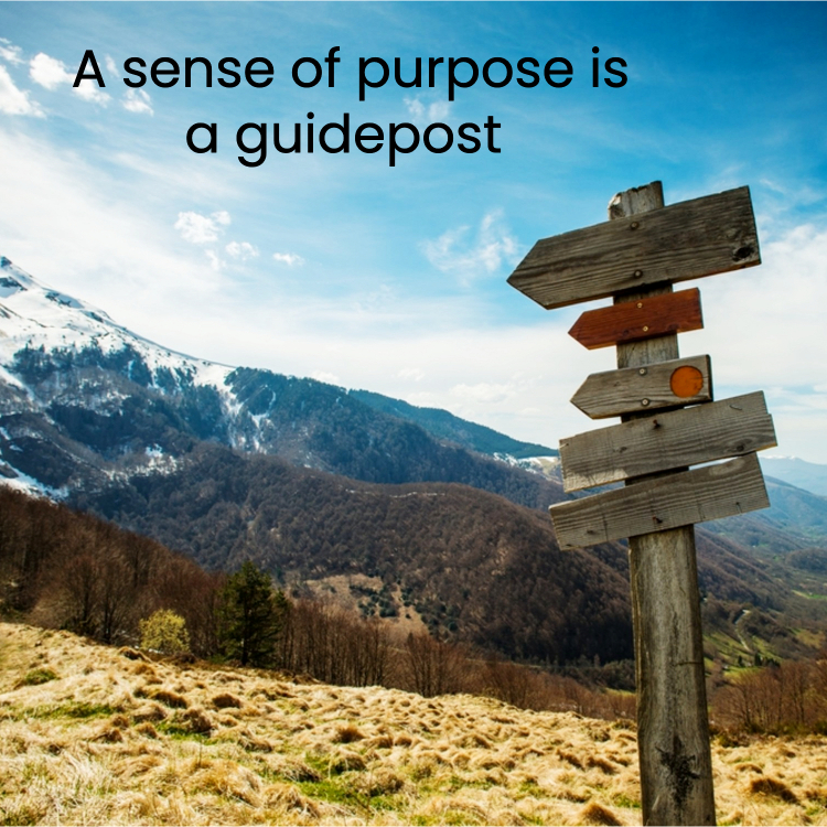 picture of guidepost in mountains. A servant authorship mindset guides decisions.
