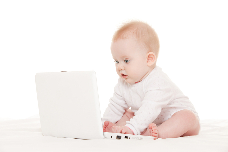 baby at laptop