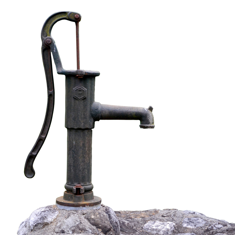 Old fashioned, hand-operated water pump