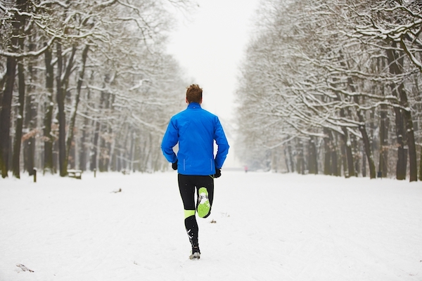 runner jogging in winter