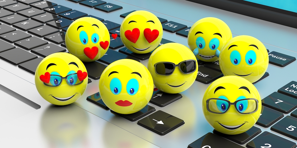 Emojis on a keyboard